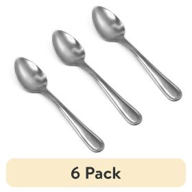 (6 pack) Fleetline Stainless Steel Adult Teaspoon, 3-Piece Set, Silver