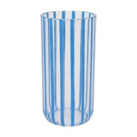 (6 Pack)18-Ounce Tall Acrylic Stripe Line Tumbler, Blue