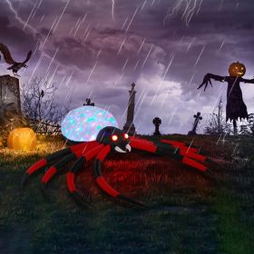 11.8 FT Halloween Inflatables Crawling Spider Outdoor Decorations with Rotating LED Lights