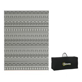 Outsunny Reversible Outdoor Rug, 9' x 12' Waterproof Plastic Straw Floor Mat, Portable RV Camping Carpet with Carry Bag, Large Floor Mat for Back