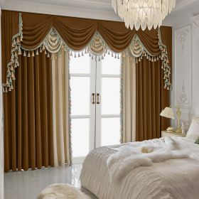 Finished Retro Villa Living Room Bedroom High-grade Thickened Light Luxury Velvet Splicing Curtains, Curtain Drapes Need To Be Purchased (Option: SGP2023099522)
