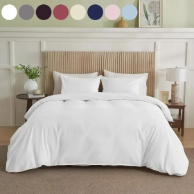 Serta Simply Clean Pleated Duvet Cover Queen (Color: White)