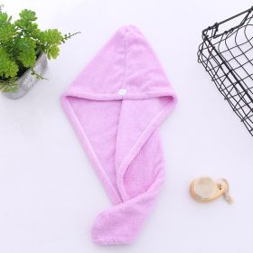 1pc Fast Drying Hair Towel With Button, Super Absorbent Hair Towel Wrap, Soft And Water-Absorbing Hair Drying Towel, Fast Drying Hair Wraps For W (Color: Purple)