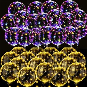 10Pack Light Up Led Balloons with String Lights No Batteries Included Inflated Size 14 Inch Transparent Bobo Balloons Warm/Cool Glow Bubble Ballo (Color: Color)