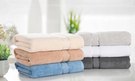 Kathy Ireland Zero Twist Cotton Plush Bath Sheet Towel (Color: Silver)