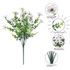 Artificial Outdoor UV-proof Decorative Simulation Green Plant Plastic Flowers (Color: White)